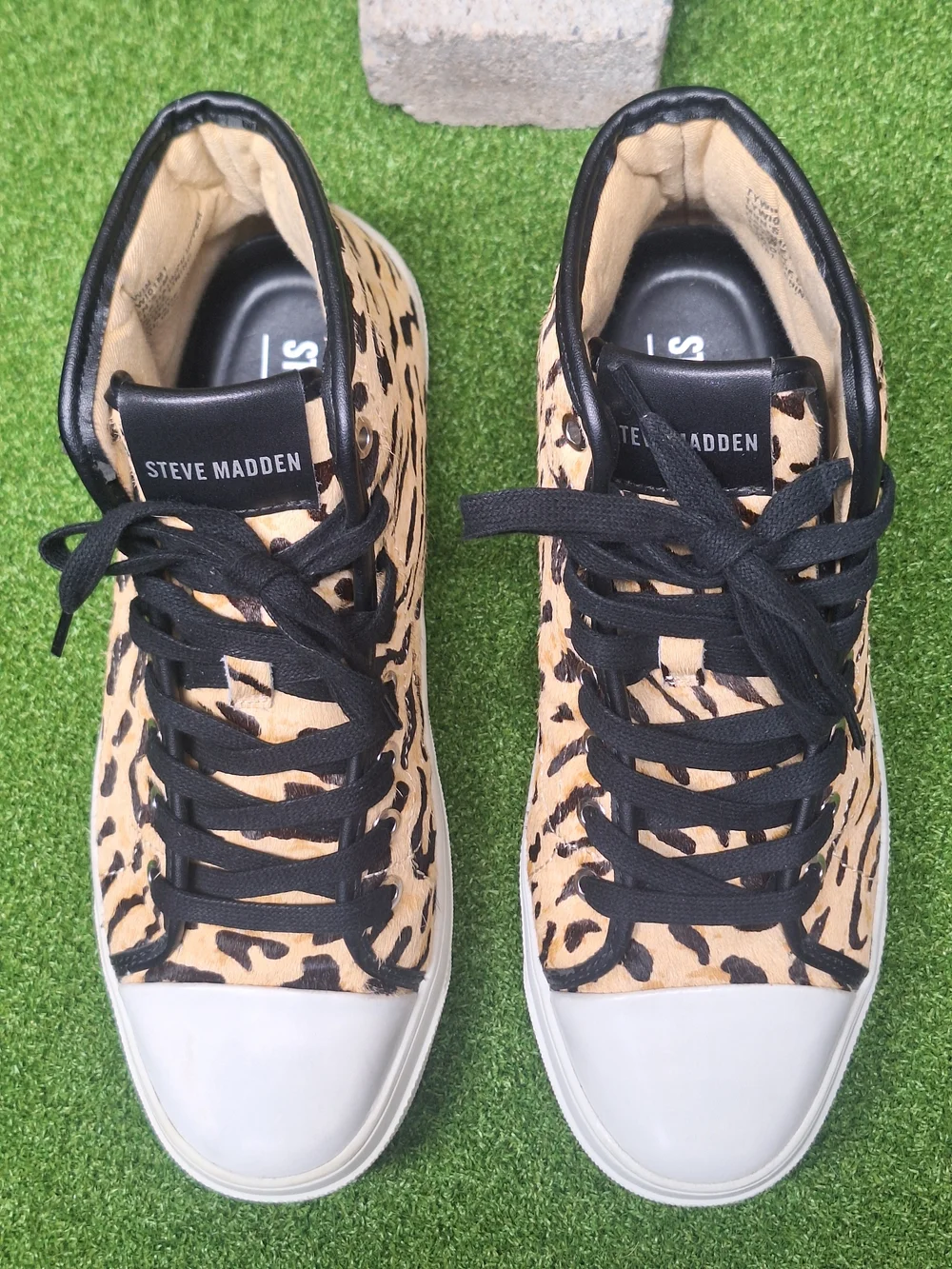 Steve Madden Tywin TYWI01M1 Mens 7 M Sneaker Leopard Calf Hair High Top Shoes